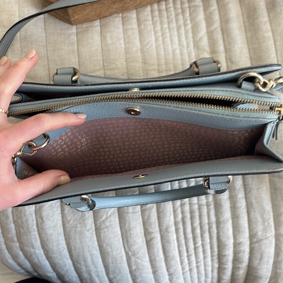 kate spade Dusty Blue Leather Crossbody Satchel - Picture 7 of 7